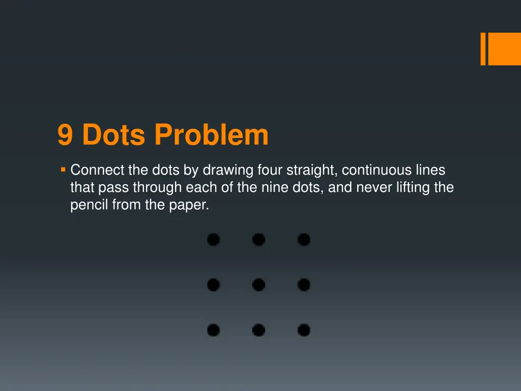 9 dots problem