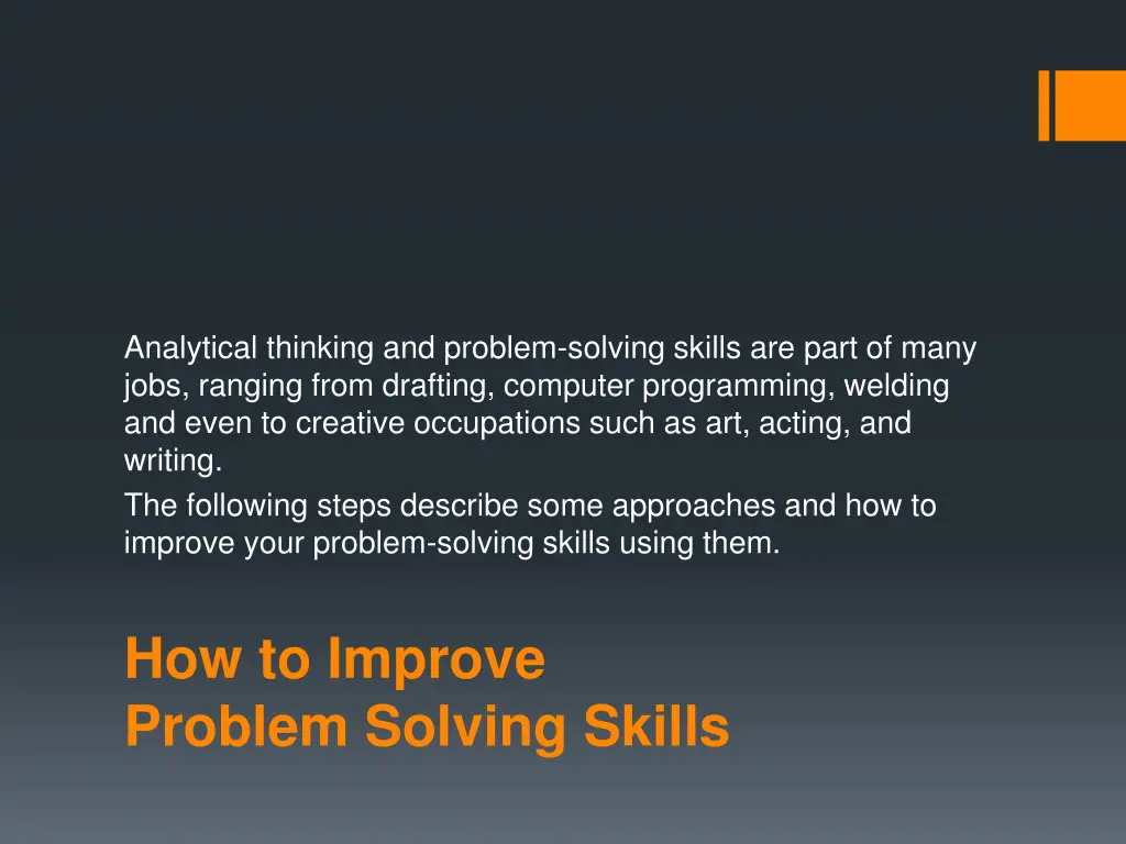 analytical thinking and problem solving skills