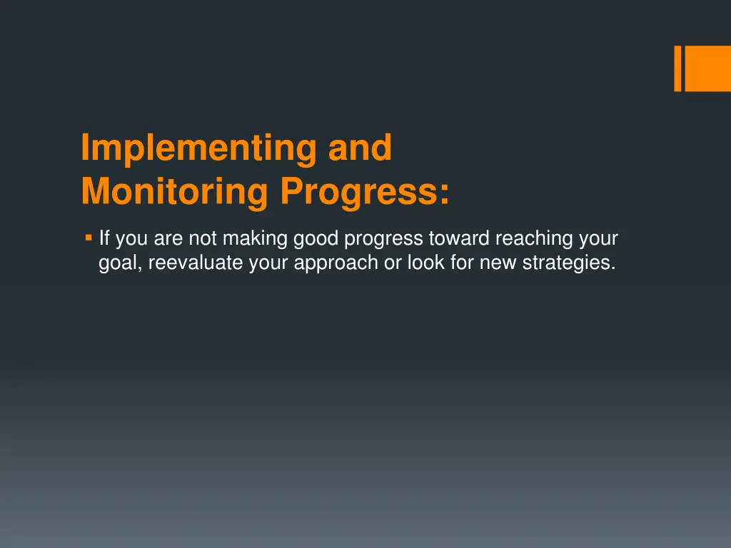 implementing and monitoring progress