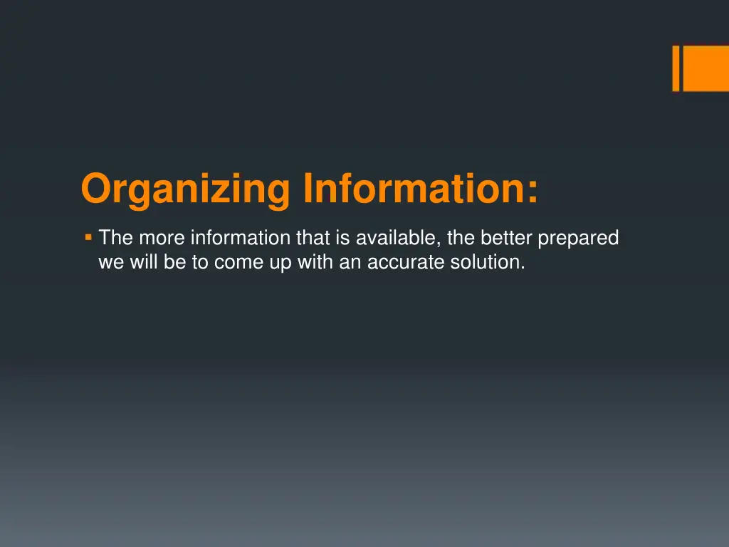 organizing information