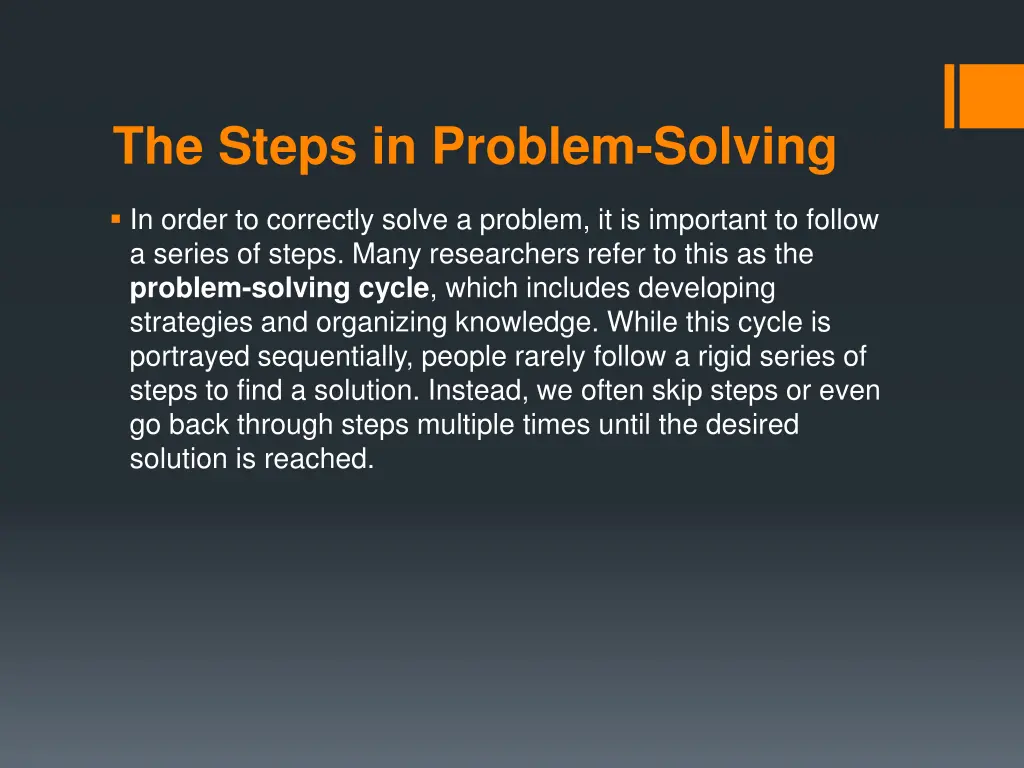 the steps in problem solving