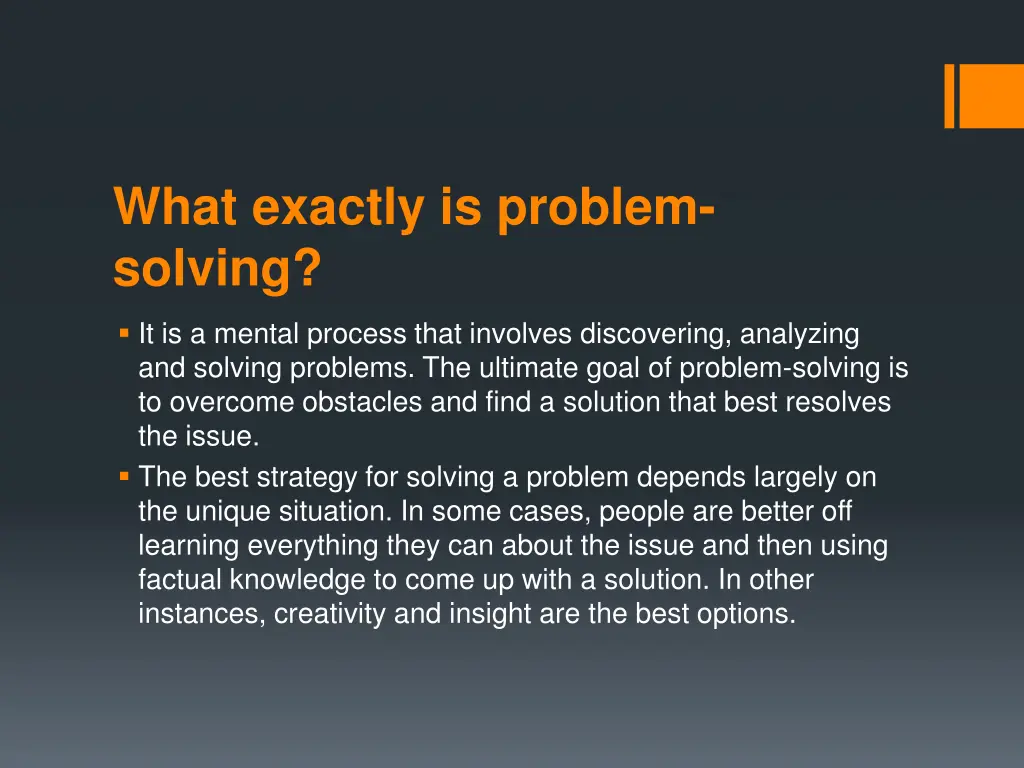 what exactly is problem solving