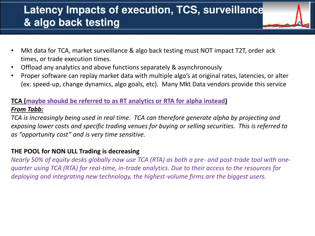 latency impacts of execution tcs surveillance