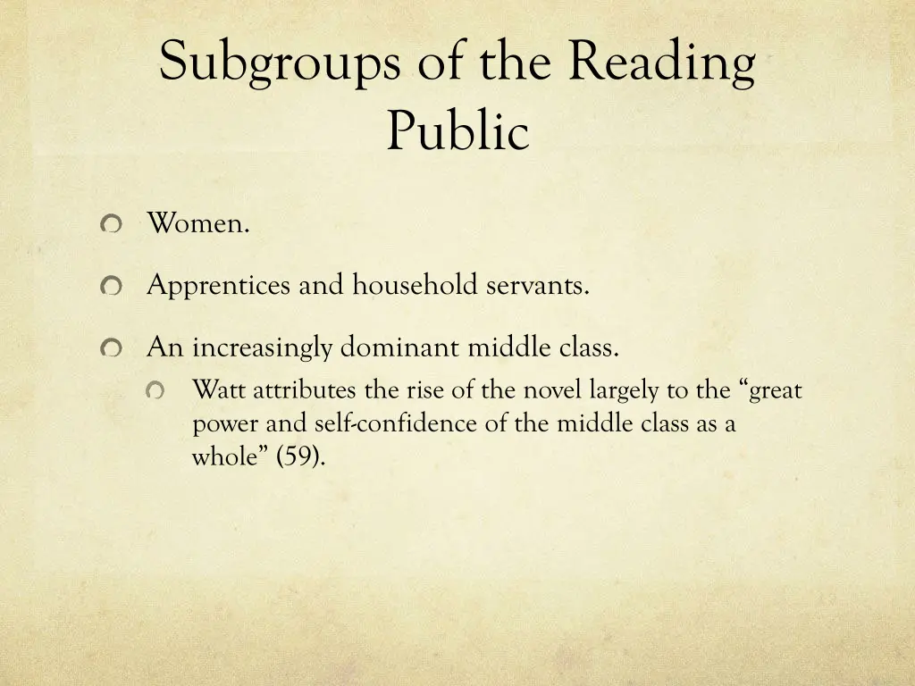 subgroups of the reading public