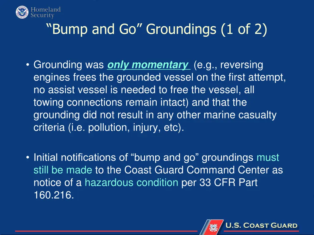 bump and go groundings 1 of 2