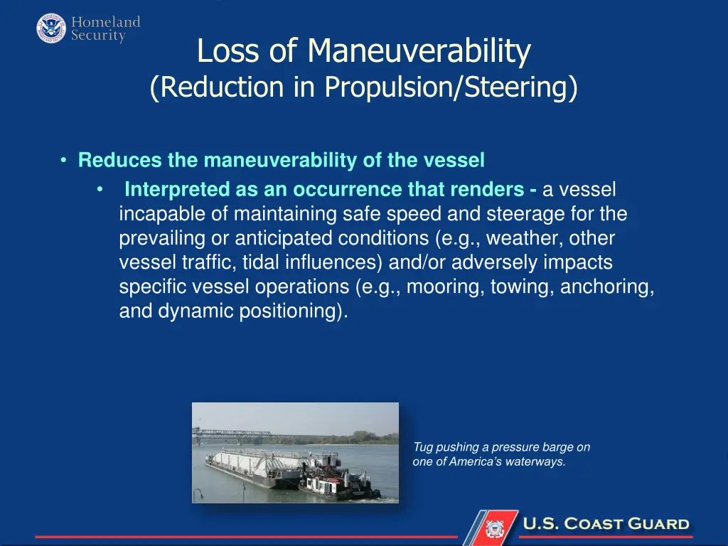 loss of maneuverability reduction in propulsion