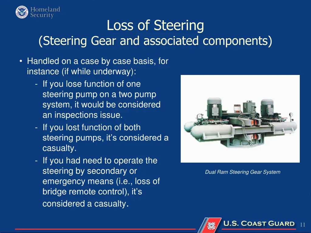 loss of steering