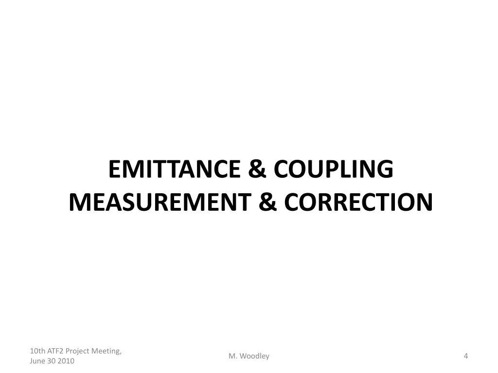 emittance coupling measurement correction