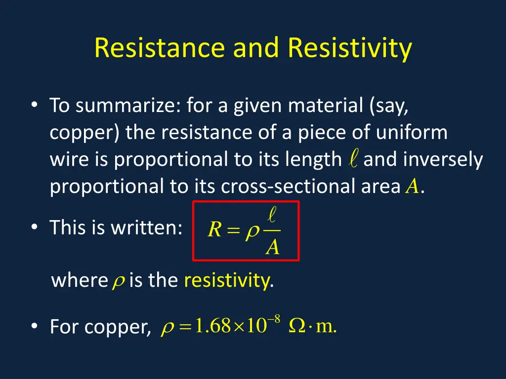 resistance and resistivity