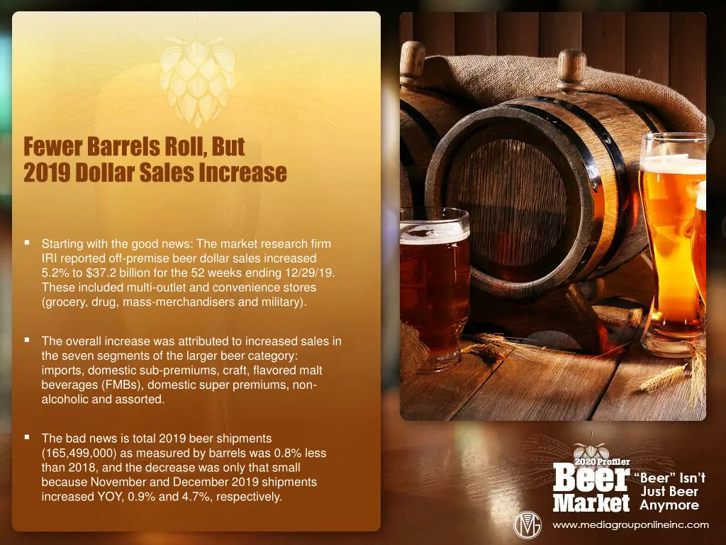 fewer barrels roll but 2019 dollar sales increase