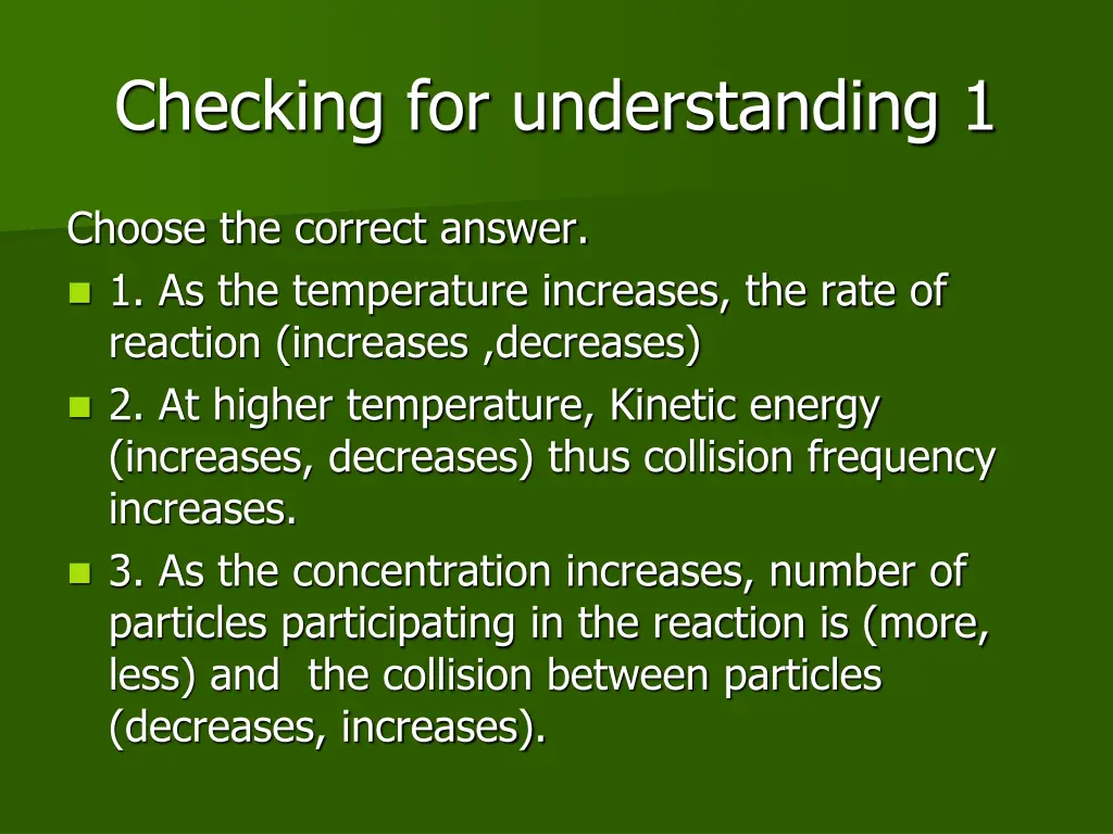 checking for understanding 1