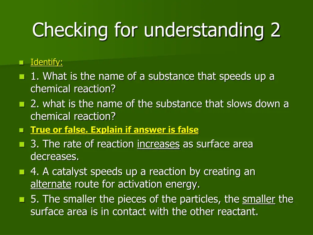 checking for understanding 2