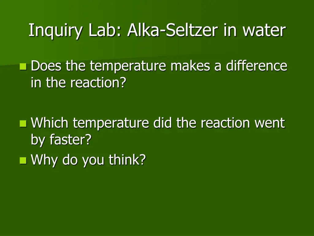 inquiry lab alka seltzer in water