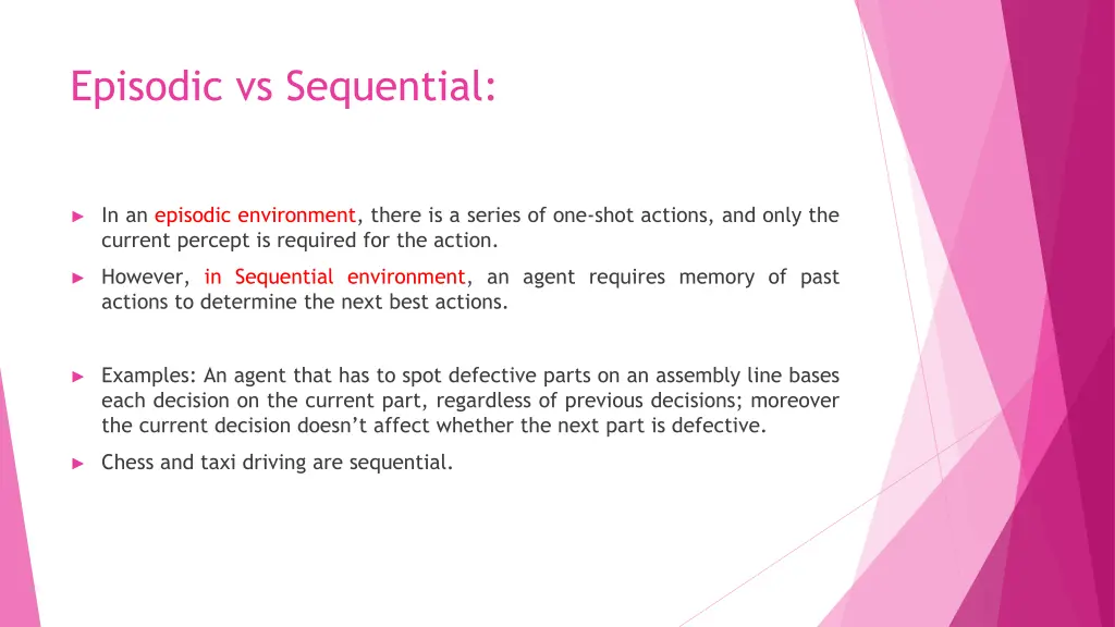 episodic vs sequential