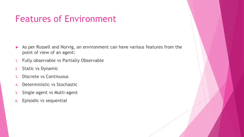 features of environment