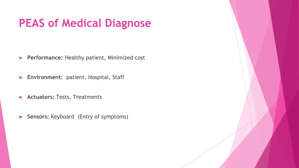 peas of medical diagnose