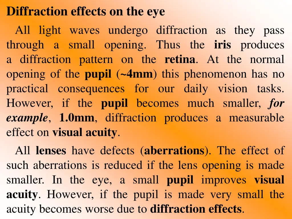 diffraction effects on the eye all light waves