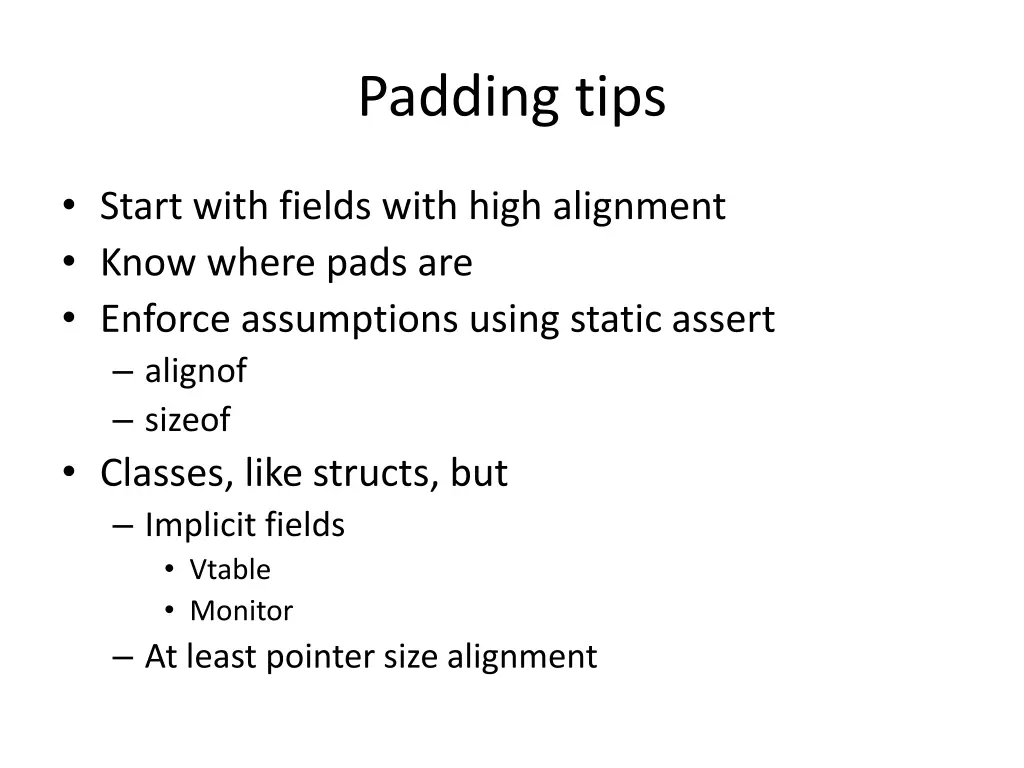 padding tips