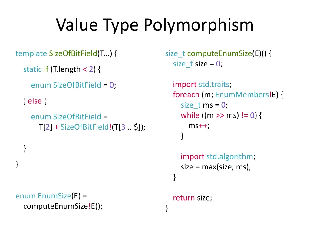 value type polymorphism 1