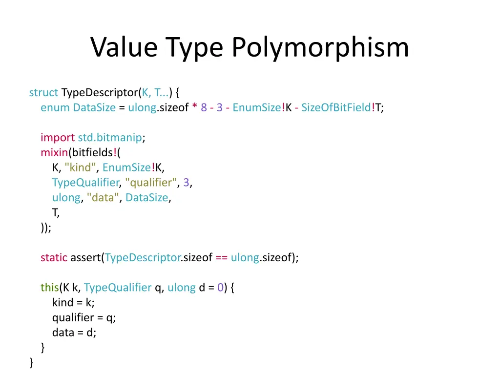 value type polymorphism 2