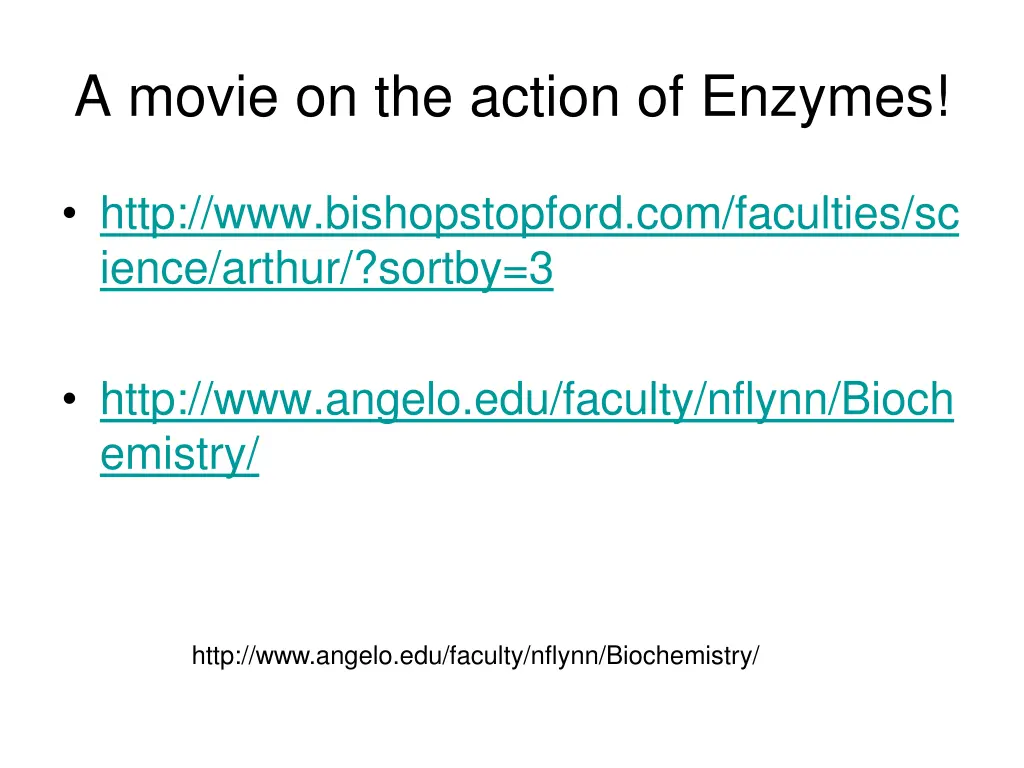 a movie on the action of enzymes