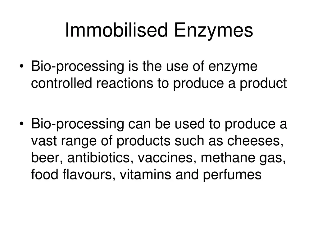 immobilised enzymes