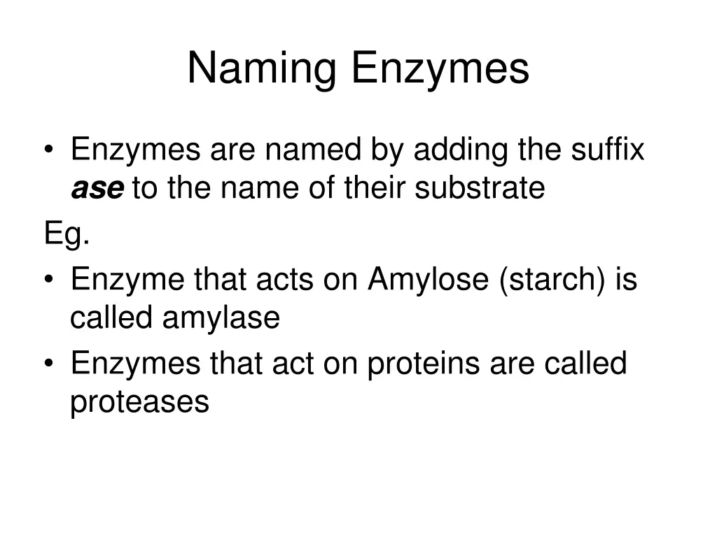 naming enzymes