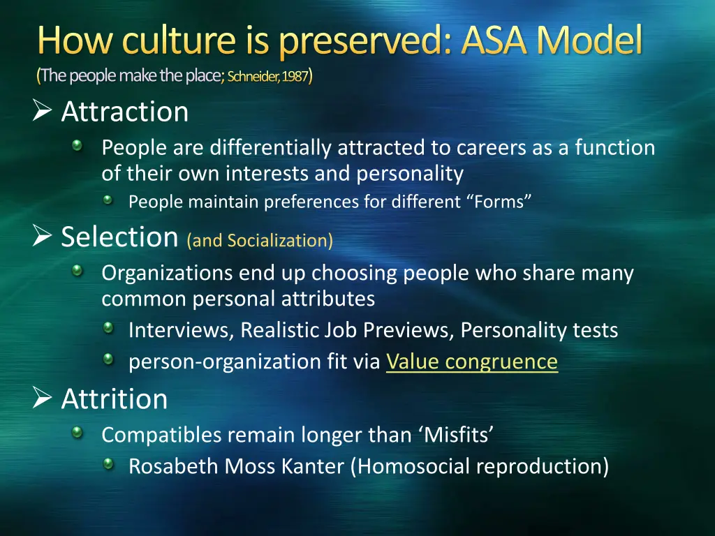 how culture is preserved asa model the people