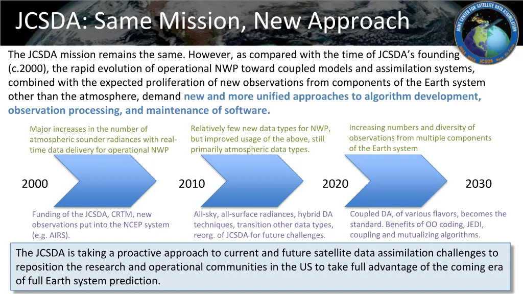 jcsda same mission new approach