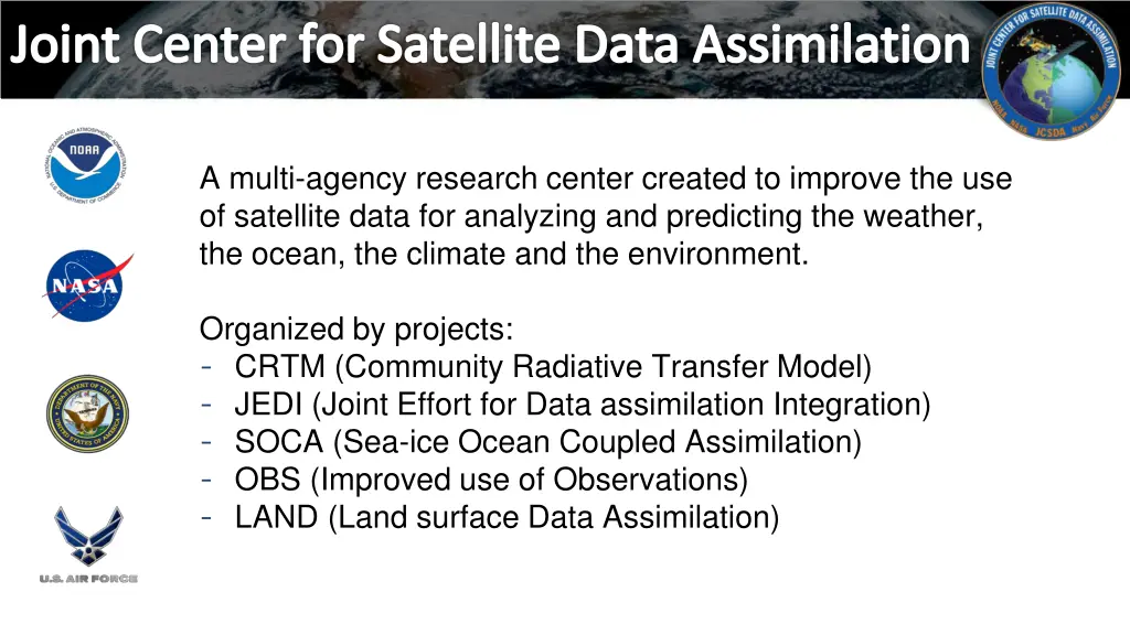 joint center for satellite data assimilation 1