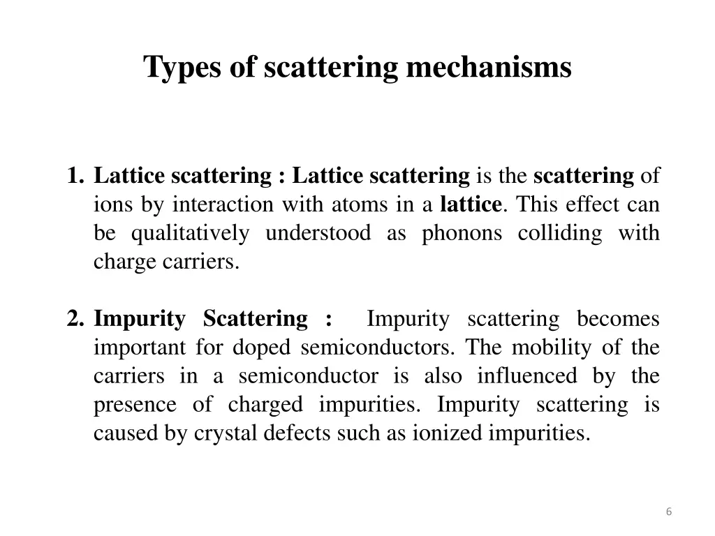 types of scattering mechanisms 1