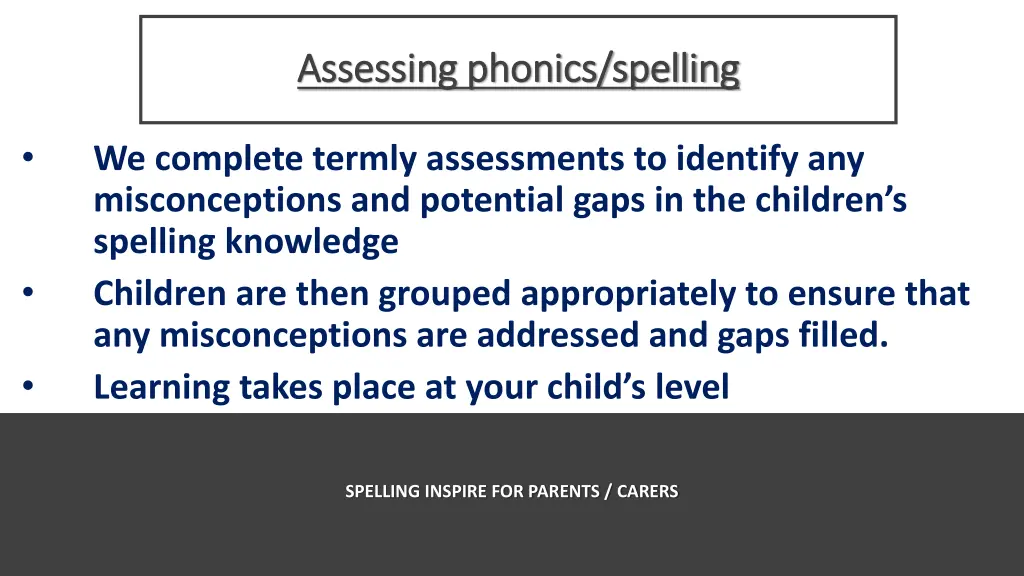 assessing phonics spelling assessing phonics