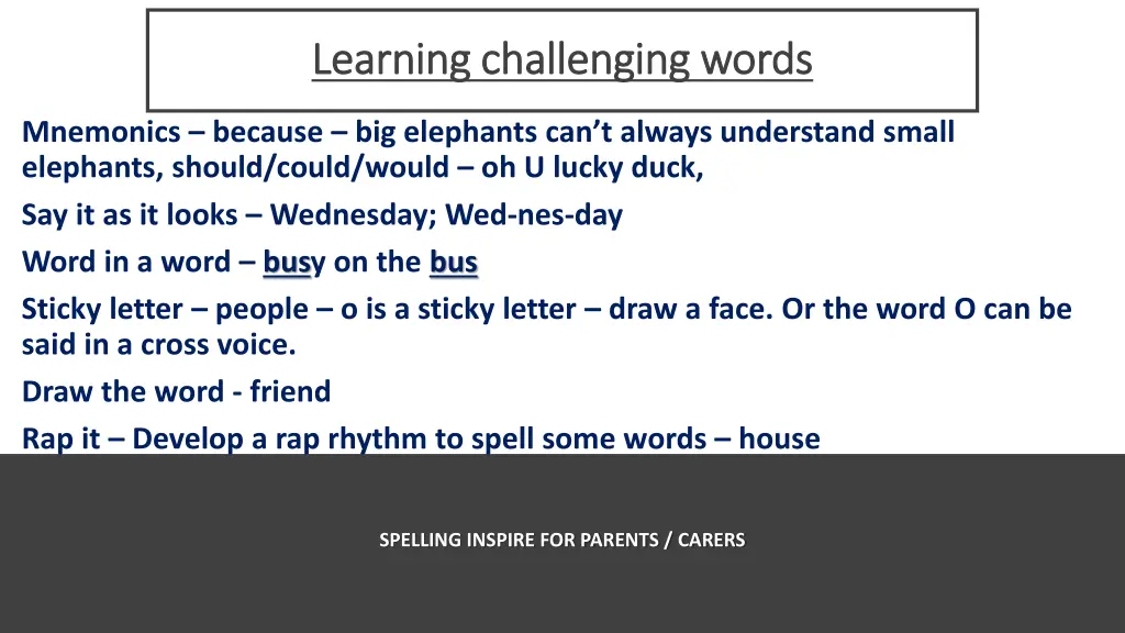 learning challenging words learning challenging