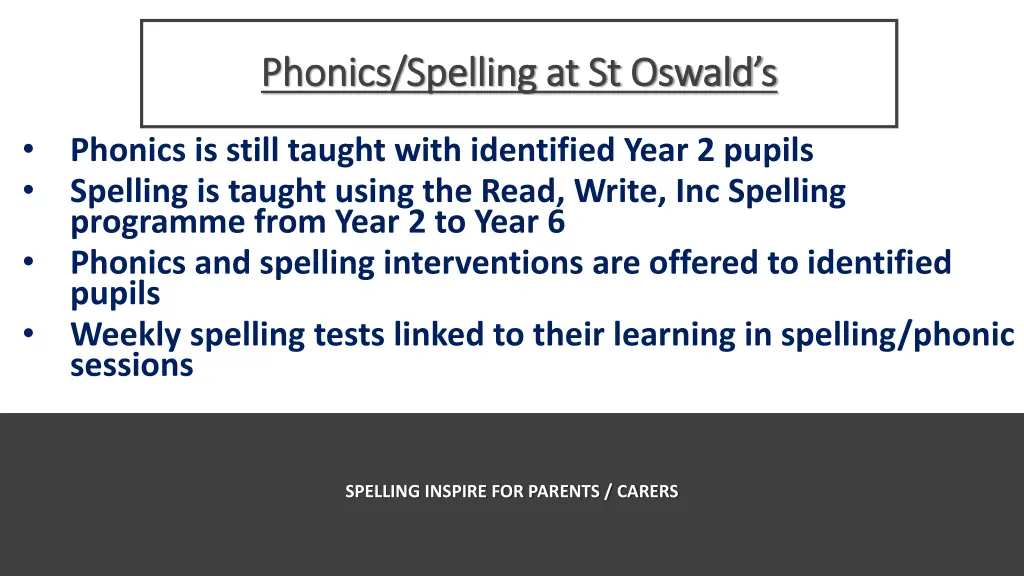 phonics spelling at st oswald s phonics spelling