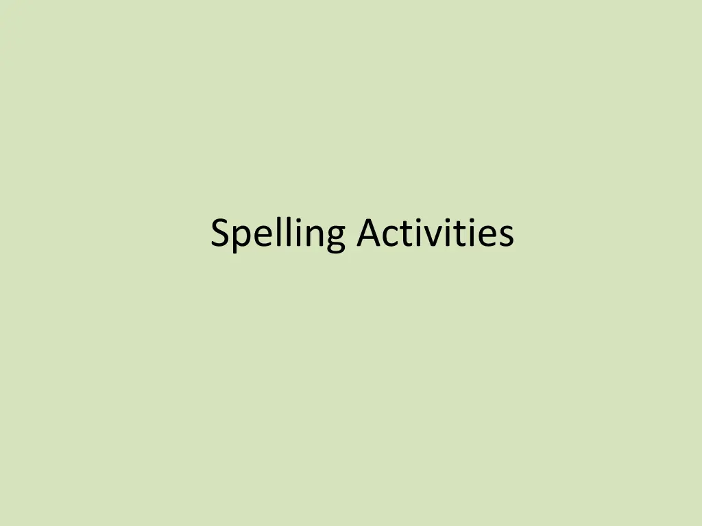 spelling activities