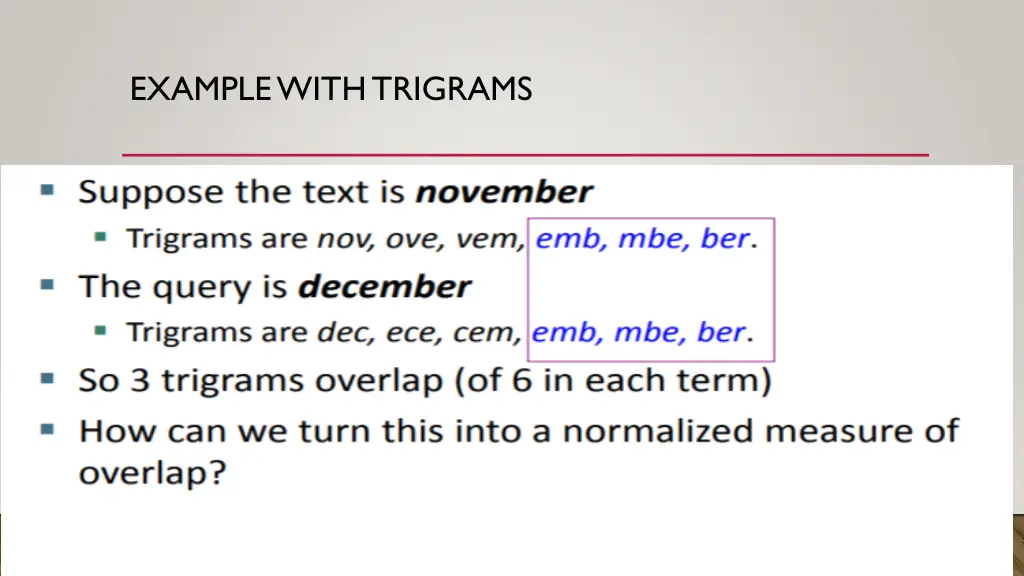 example with trigrams