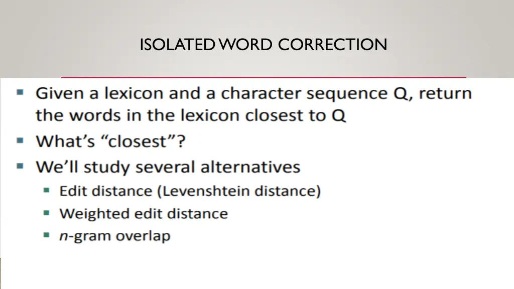 isolated word correction