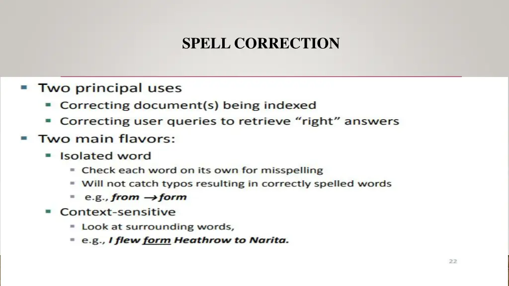 spell correction