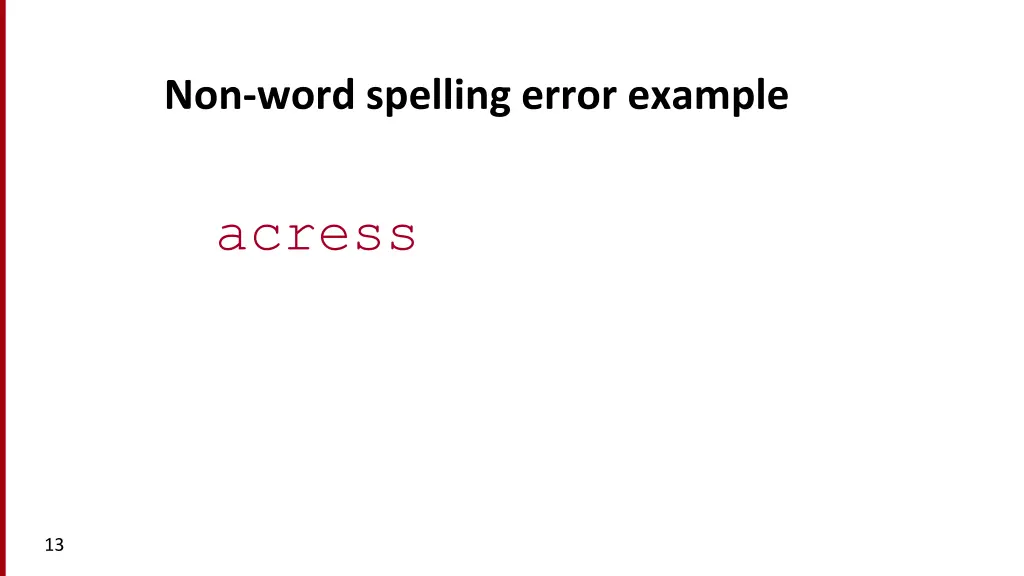 non word spelling error example