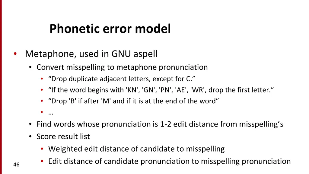 phonetic error model