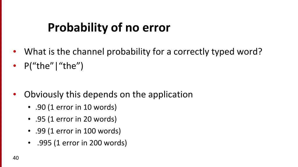 probability of no error