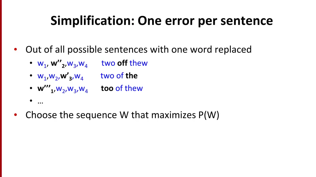 simplification one error per sentence