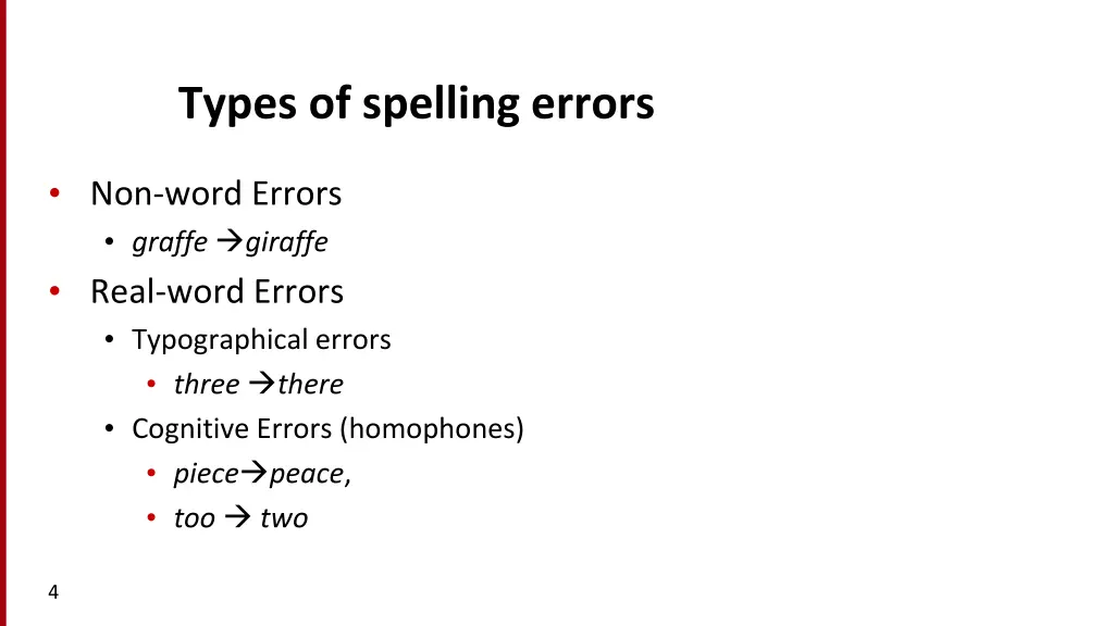 types of spelling errors