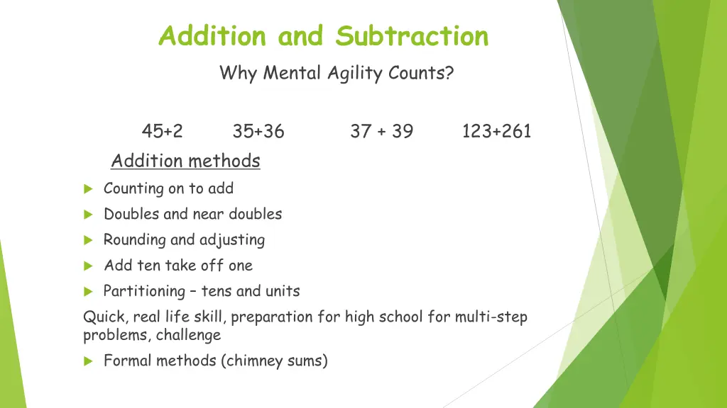 addition and subtraction why mental agility counts