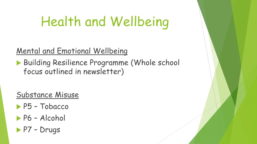 health and wellbeing