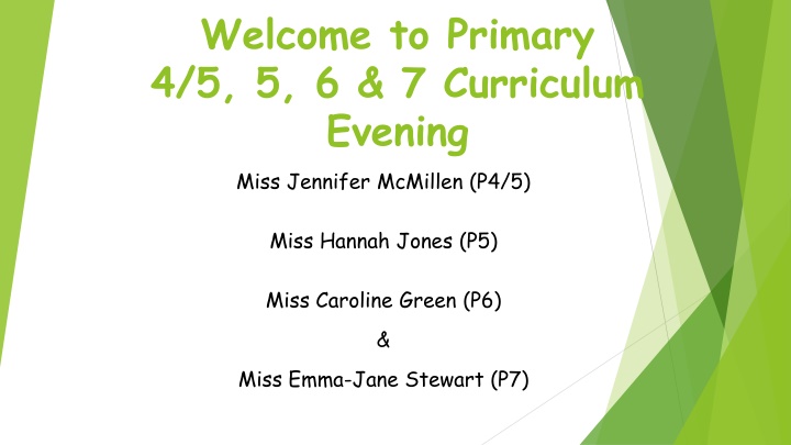 welcome to primary 4 5 5 6 7 curriculum evening