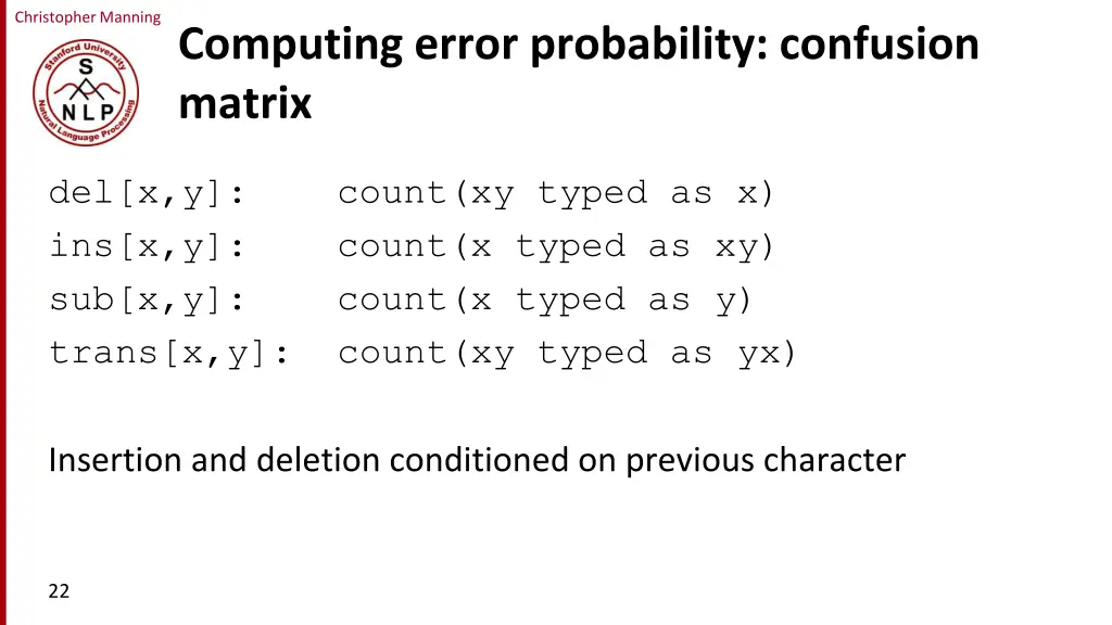 christopher manning computing error probability