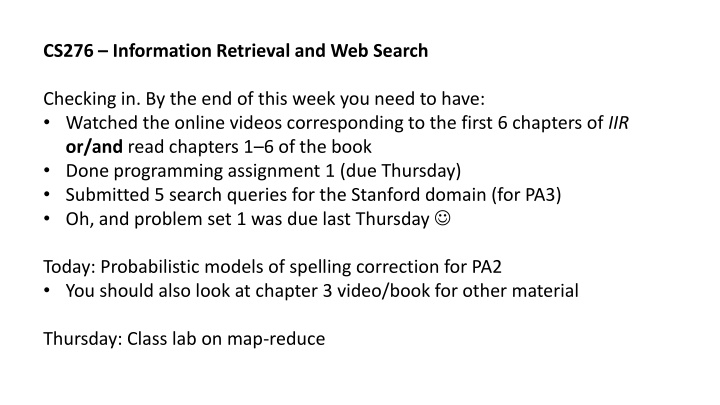 cs276 information retrieval and web search