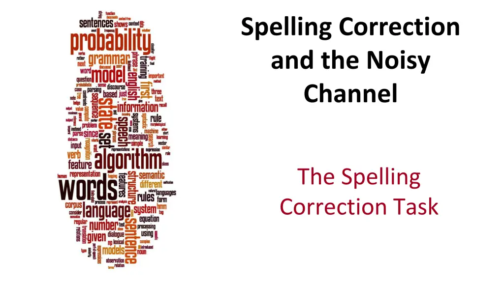 spelling correction and the noisy channel