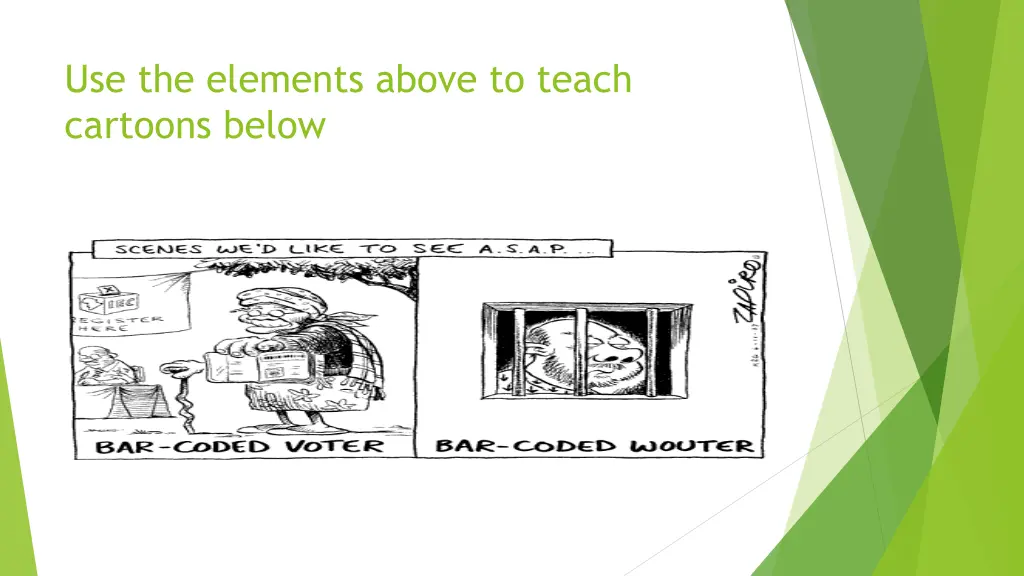 use the elements above to teach cartoons below